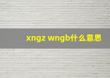 xngz wngb什么意思